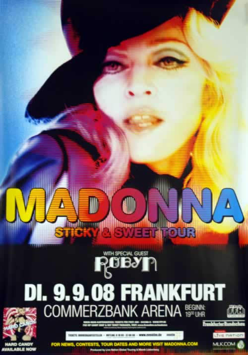 マドンナ　Sticky ＆ Sweet Tour France　貴重 ポスター MADONNA ORIGINAL POSTER STICKY & SWEET TOUR 2008 ATHENS